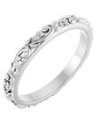 The Sylvan Ring. Nature-Sculpted Leaf & Scroll Wedding Ring (2.5 mm)