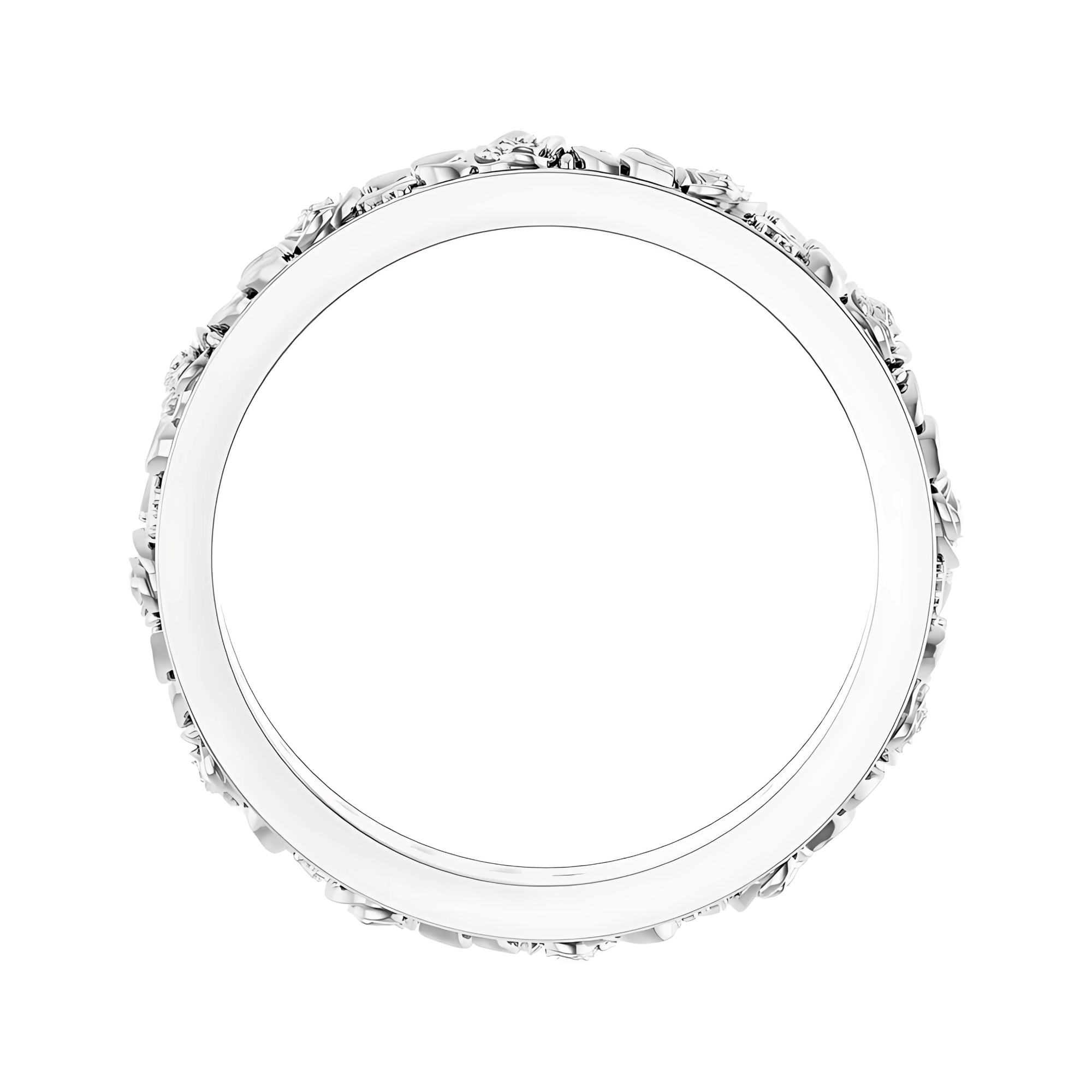 The Flora Wedding Ring - Floral Sculpted Wedding Band