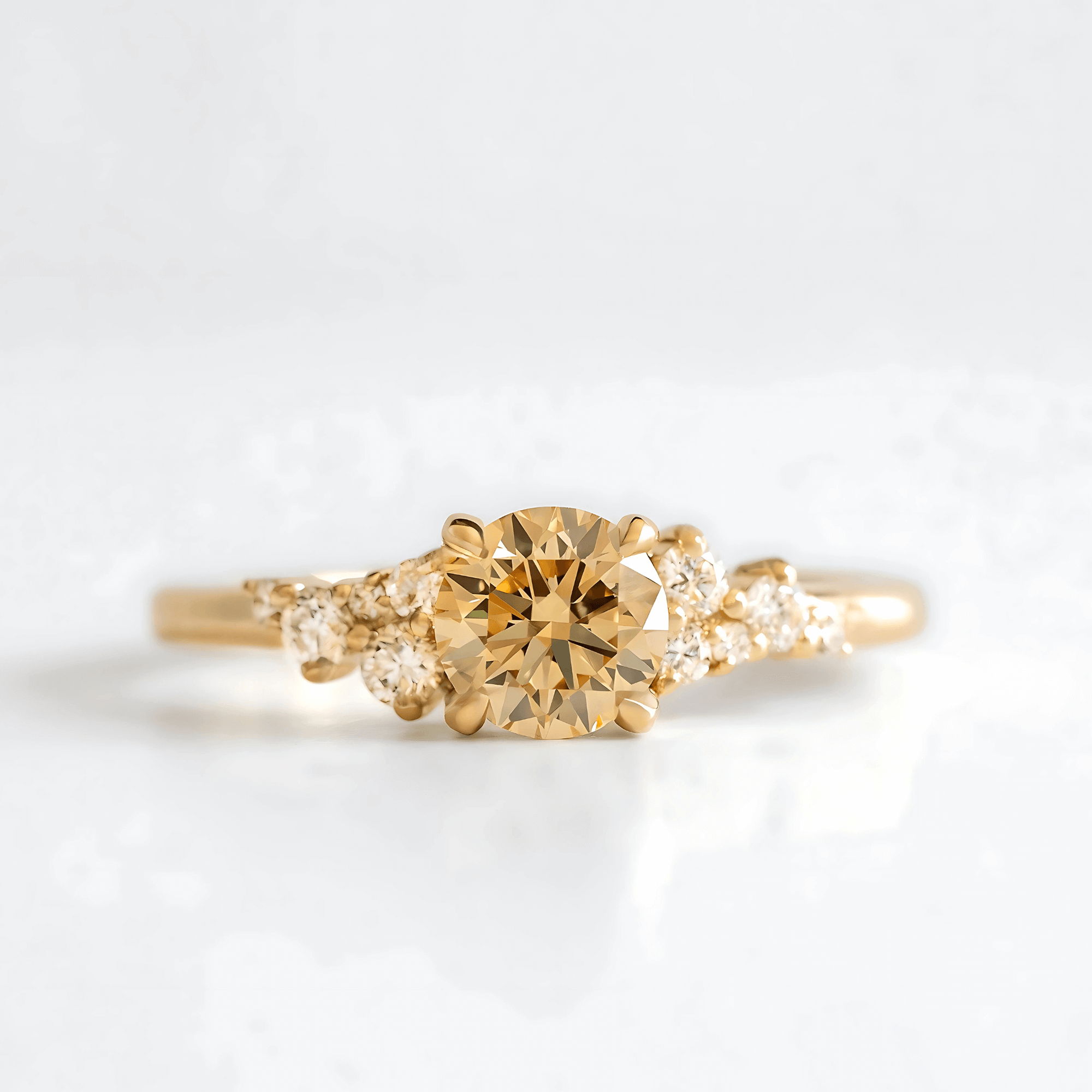 The Aries Ring - Yellow Diamond Round Lab Created
