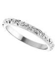 The Sylvan Ring. Nature-Sculpted Leaf & Scroll Wedding Ring (2.5 mm)