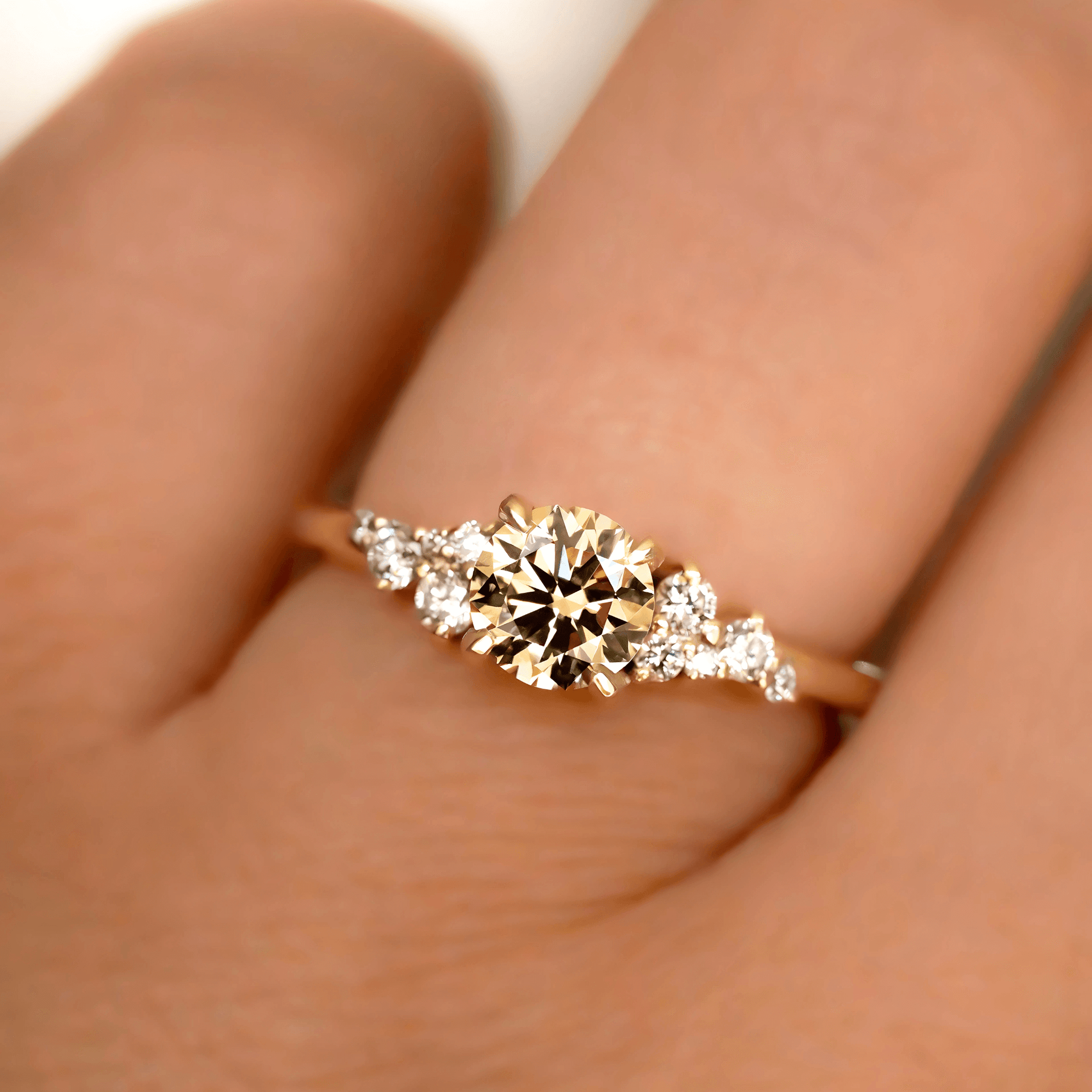 The Aries Ring - Yellow Diamond Round Lab Created