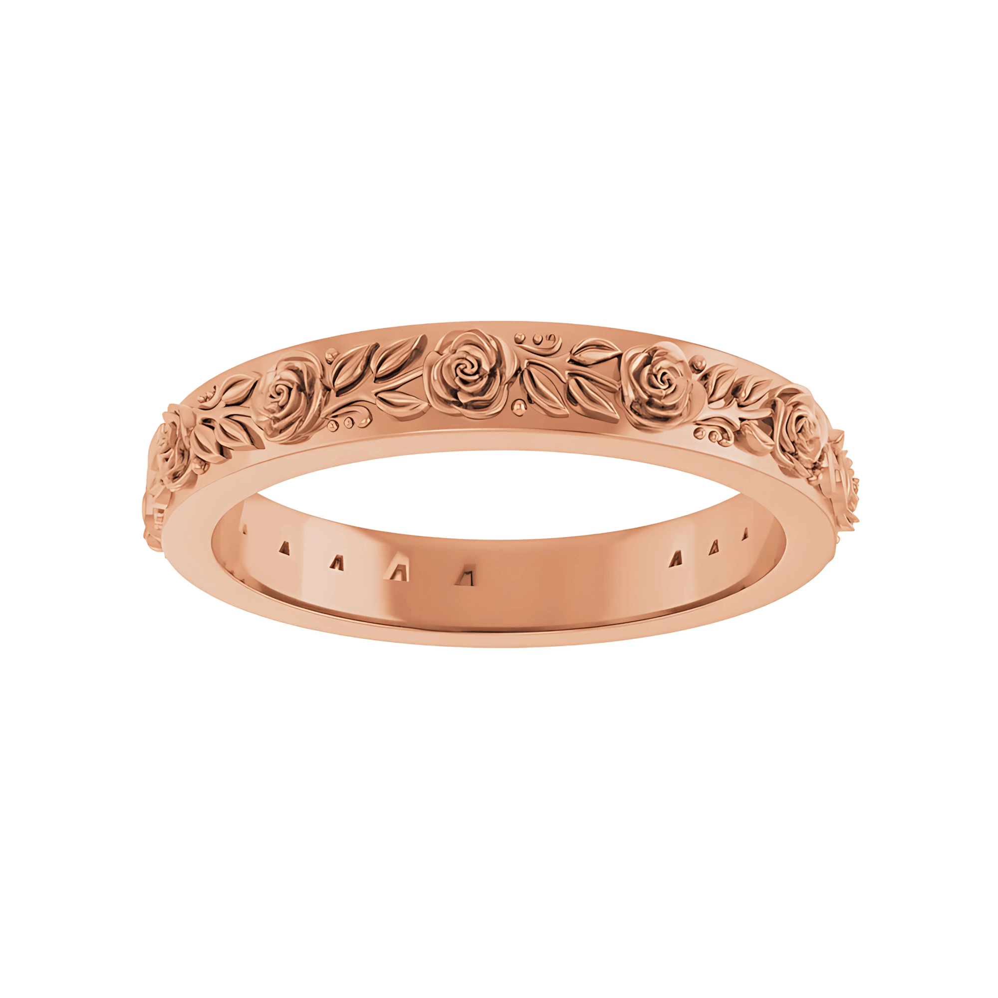 The Flora Wedding Ring - Floral Sculpted Wedding Band