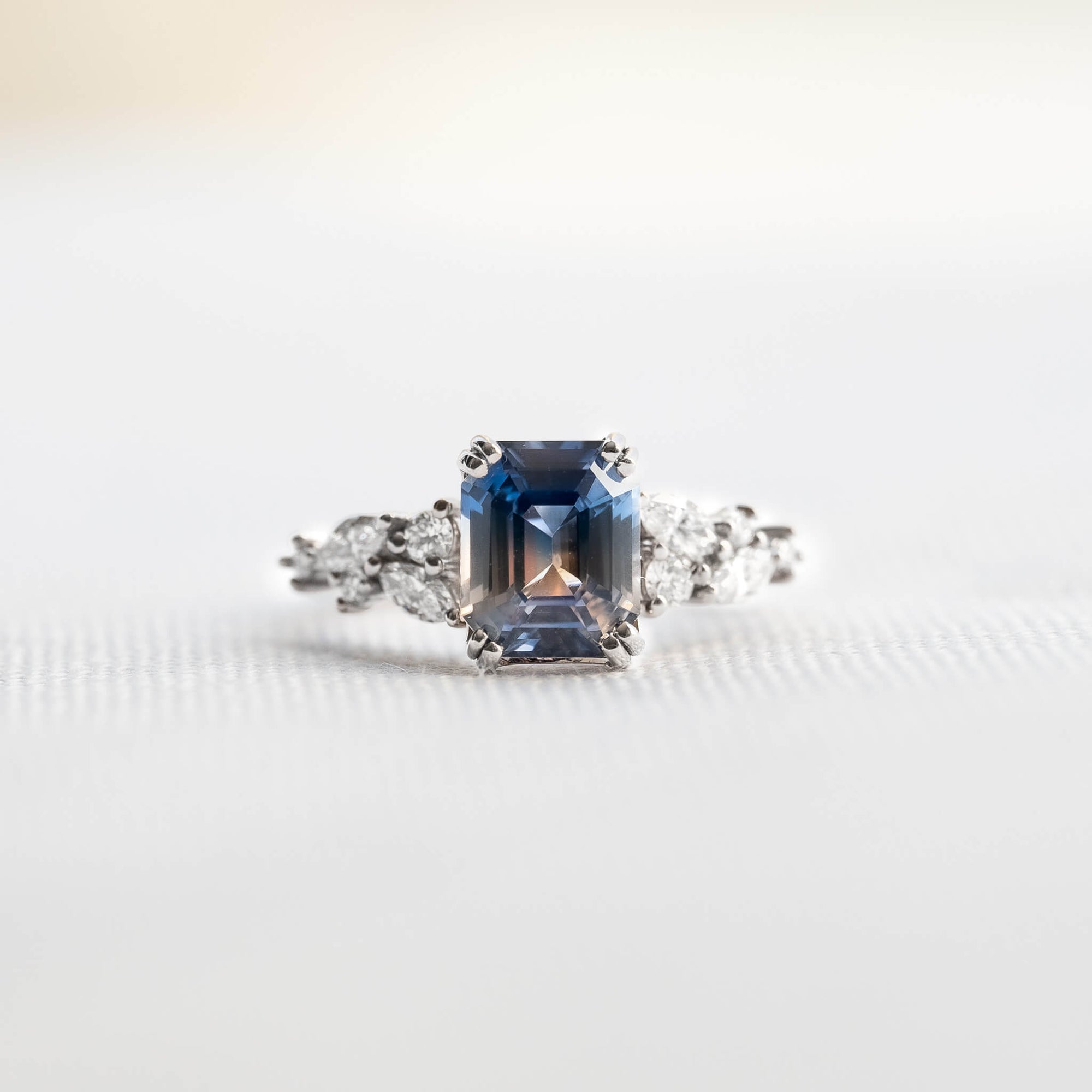 Parti Sapphire & Diamond 18ct White Gold Ring