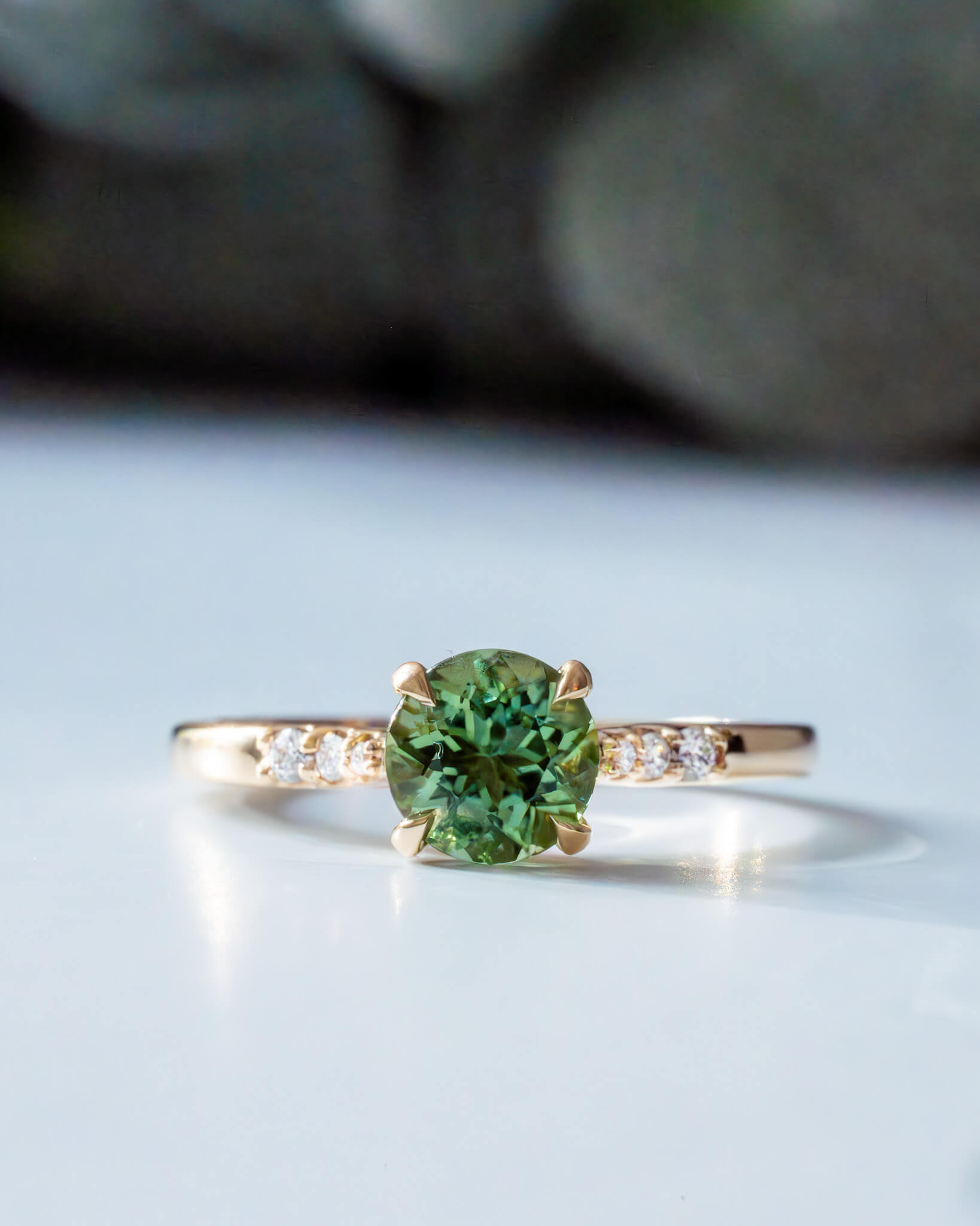 Tourmaline & Diamond 14ct Gold