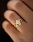 The Aries Ring - Pink & Green Sapphire Accents