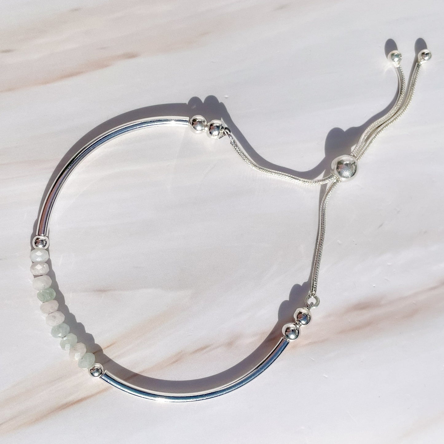 Morganite Slider Bracelet