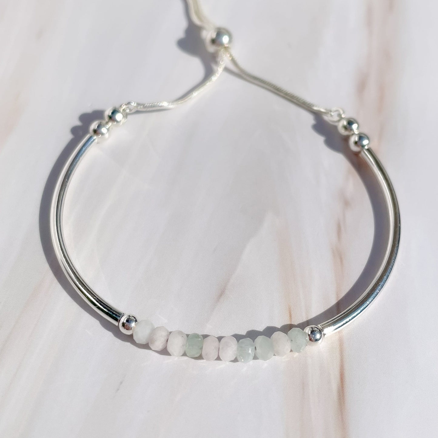 Morganite Slider Bracelet