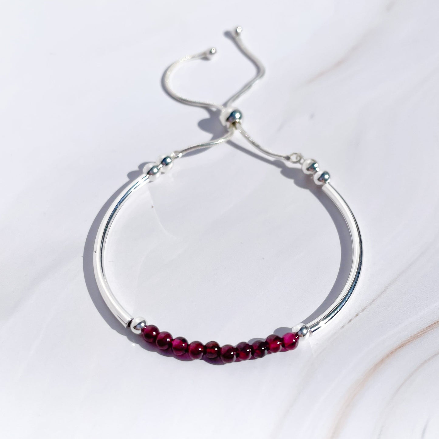 Garnet Slider Bracelet