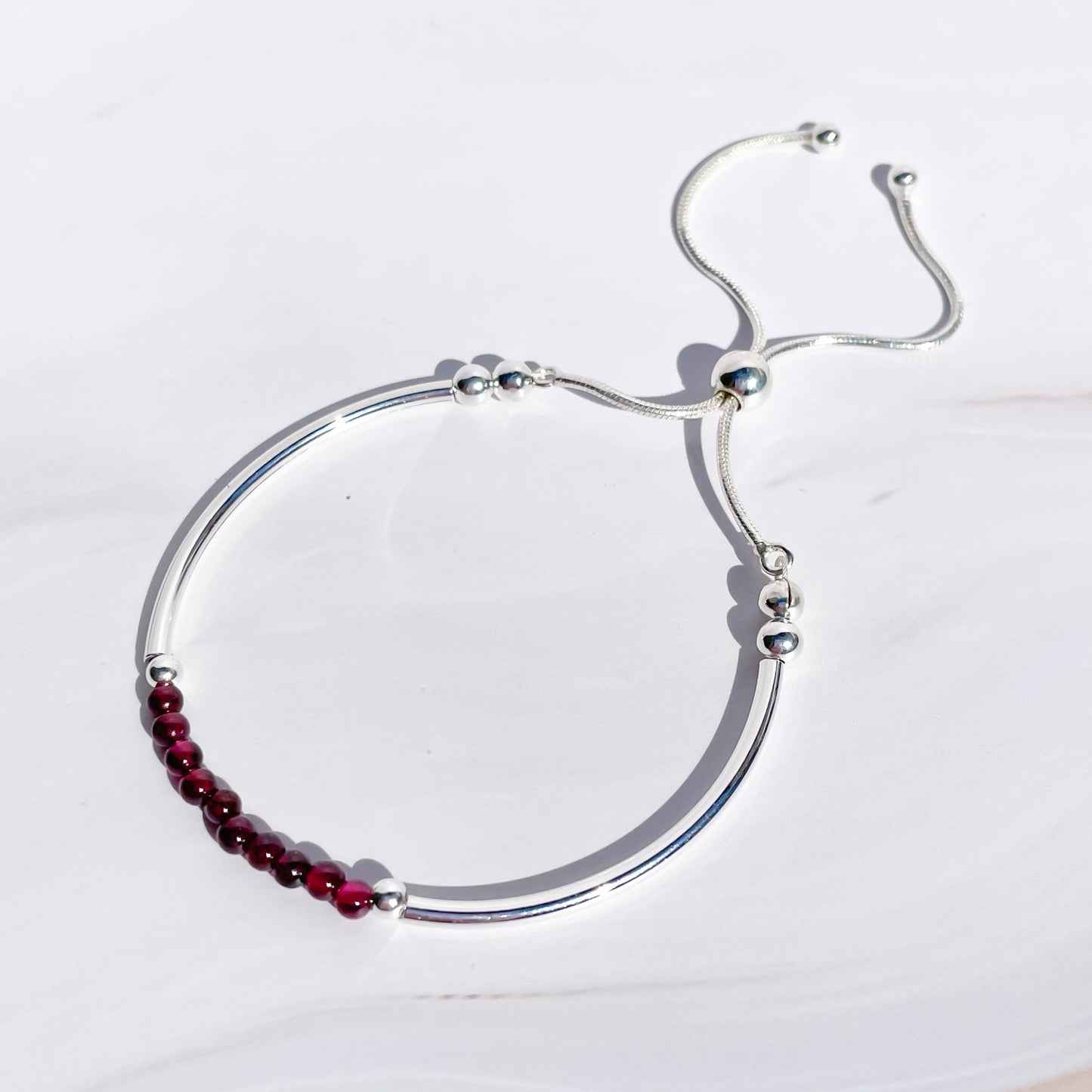 Garnet Slider Bracelet