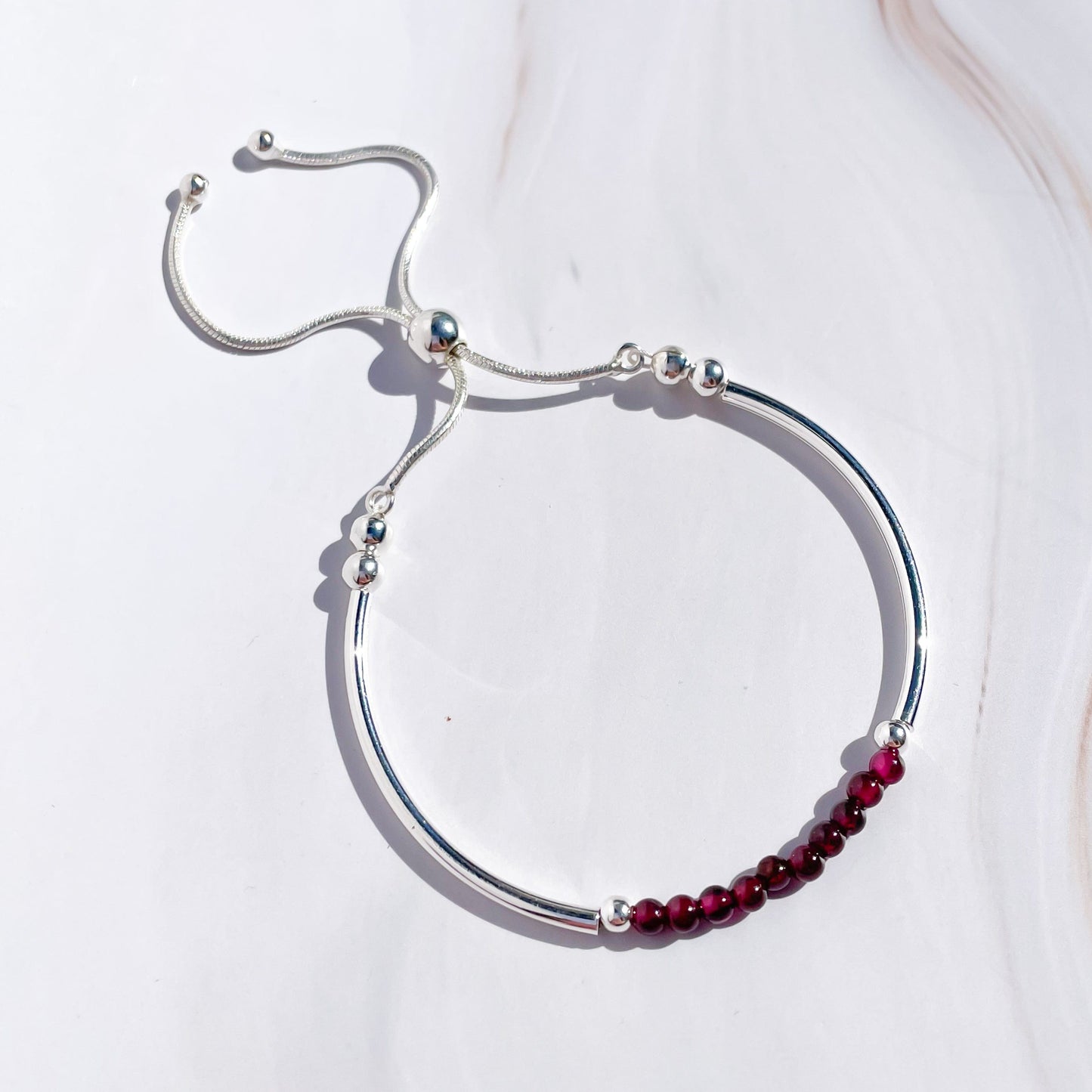 Garnet Slider Bracelet