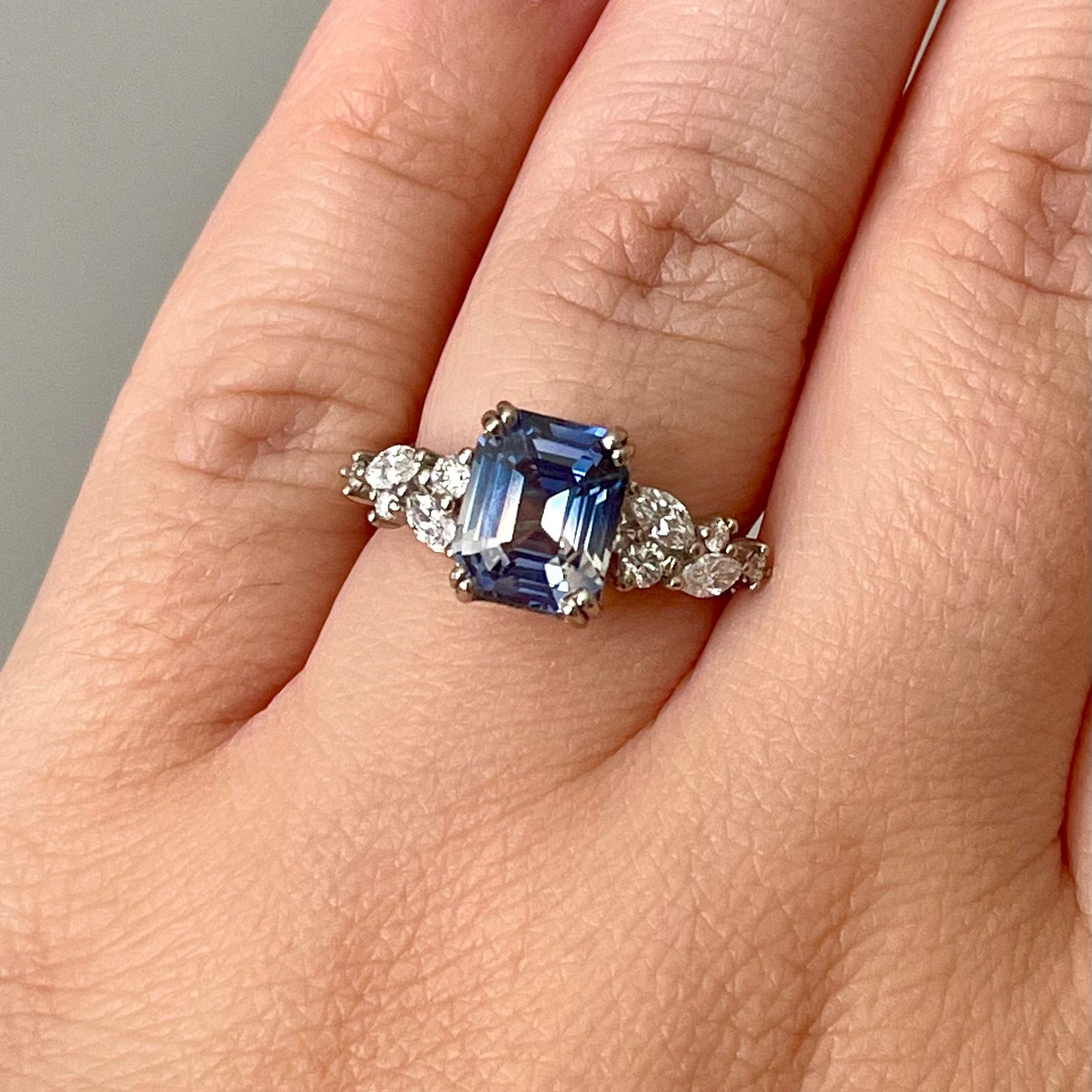 Parti Sapphire & Diamond 18ct White Gold Ring