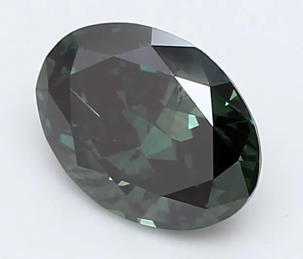 0.85ct Oval Lab Grown Diamond (Colour Fancy Deep Green, Clarity SI1, IGI Certified)
