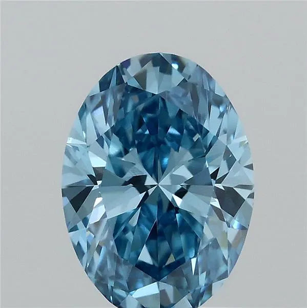 1.00ct Oval Lab Grown Diamond (Colour Fancy Vivid Blue, Clarity VVS2, IGI Certified)