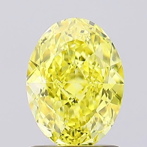 1.00ct Oval Lab Grown Diamond (Colour Fancy Vivid Yellow, Clarity VVS2, IGI Certified)