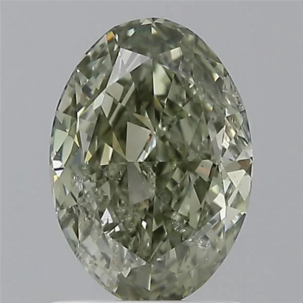 1.02ct Oval Natural Diamond (Colour Fancy Green, Clarity I1, GIA Certified)