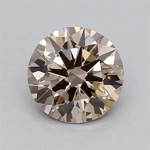 1.02ct Round Lab Grown Diamond (Colour Fancy Light Brown, Clarity VVS2, Cut ID, IGI Certified)