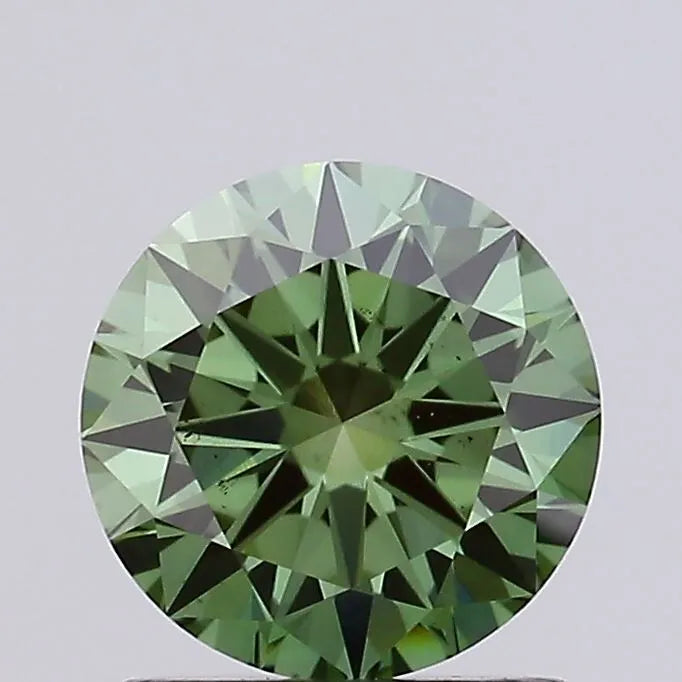 1.02ct Round Lab Grown Diamond (Colour Fancy Vivid Green, Clarity VS2, Cut VG, IGI Certified)