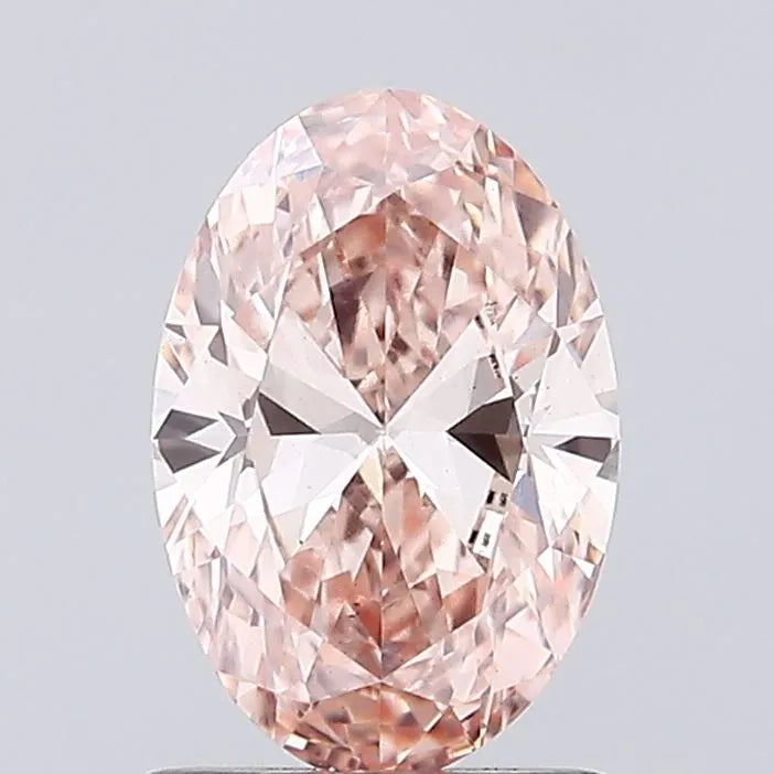 1.03ct Oval Lab Grown Diamond (Colour Fancy Intense Brownish Pink, Clarity VS2, IGI Certified)