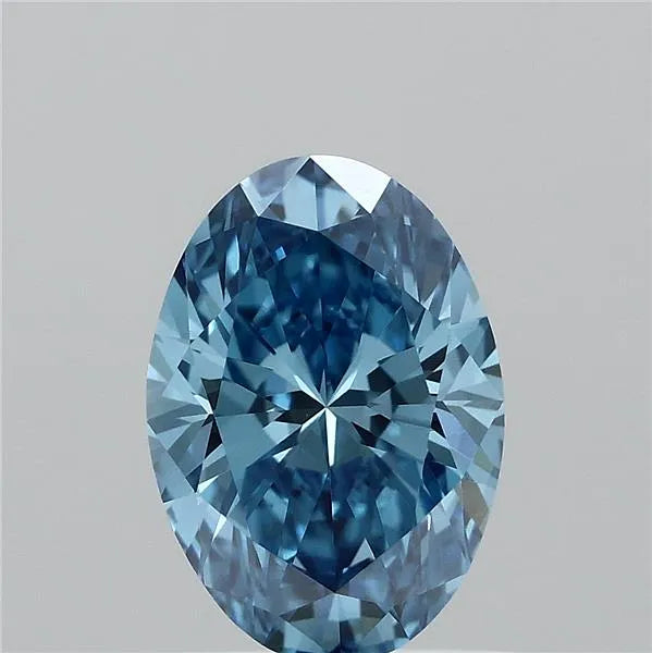 1.03ct Oval Lab Grown Diamond (Colour Fancy Vivid Blue, Clarity VVS2, IGI Certified)