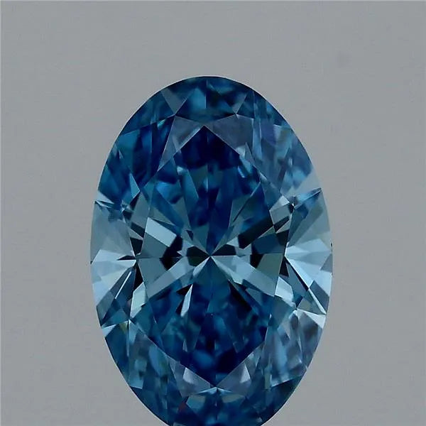 1.03ct Oval Lab Grown Diamond (Colour Fancy Vivid Blue, Clarity VVS2, IGI Certified)