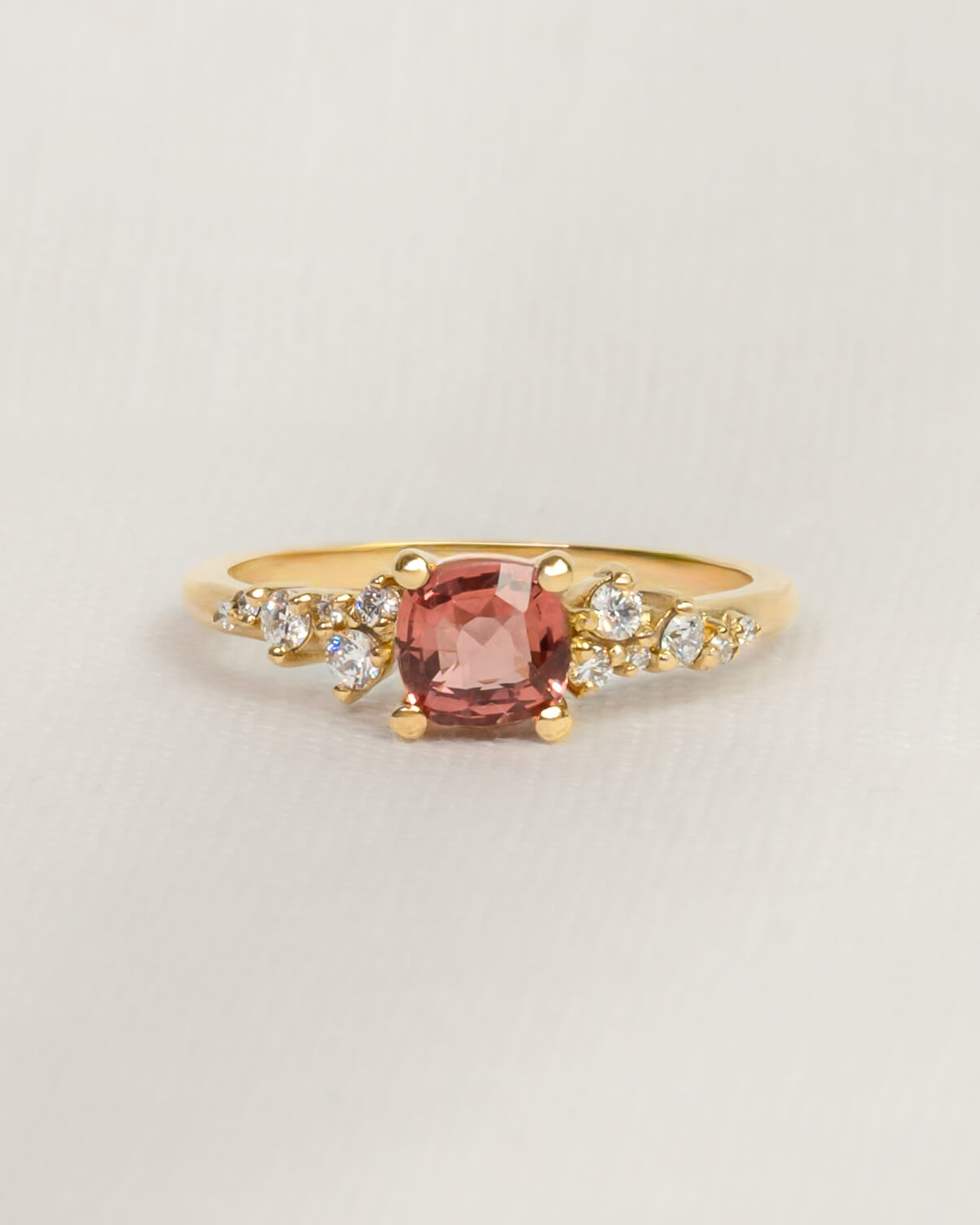The Aries Ring - Pink Sapphire &amp; Diamond Ring 14ct