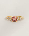 Pink Sapphire & Diamond Ring - 14ct Yellow Gold