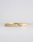 The Elain Ring - Laurel-Engraved Diamond Wedding Band (2 mm)