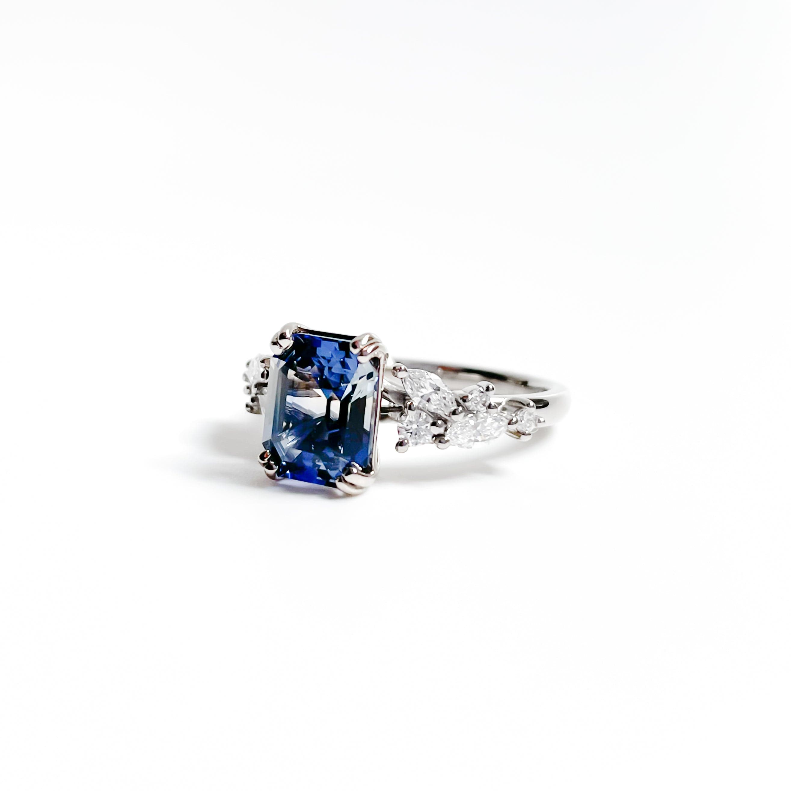 Parti Sapphire &amp; Diamond 18ct White Gold Ring