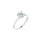 Hidden Accent Solitaire Engagement Ring - Lab Diamond