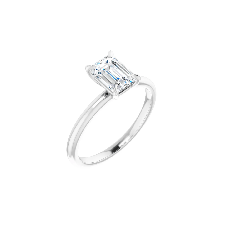 Emerald Solitaire Diamond Ring - Moments Jewellery