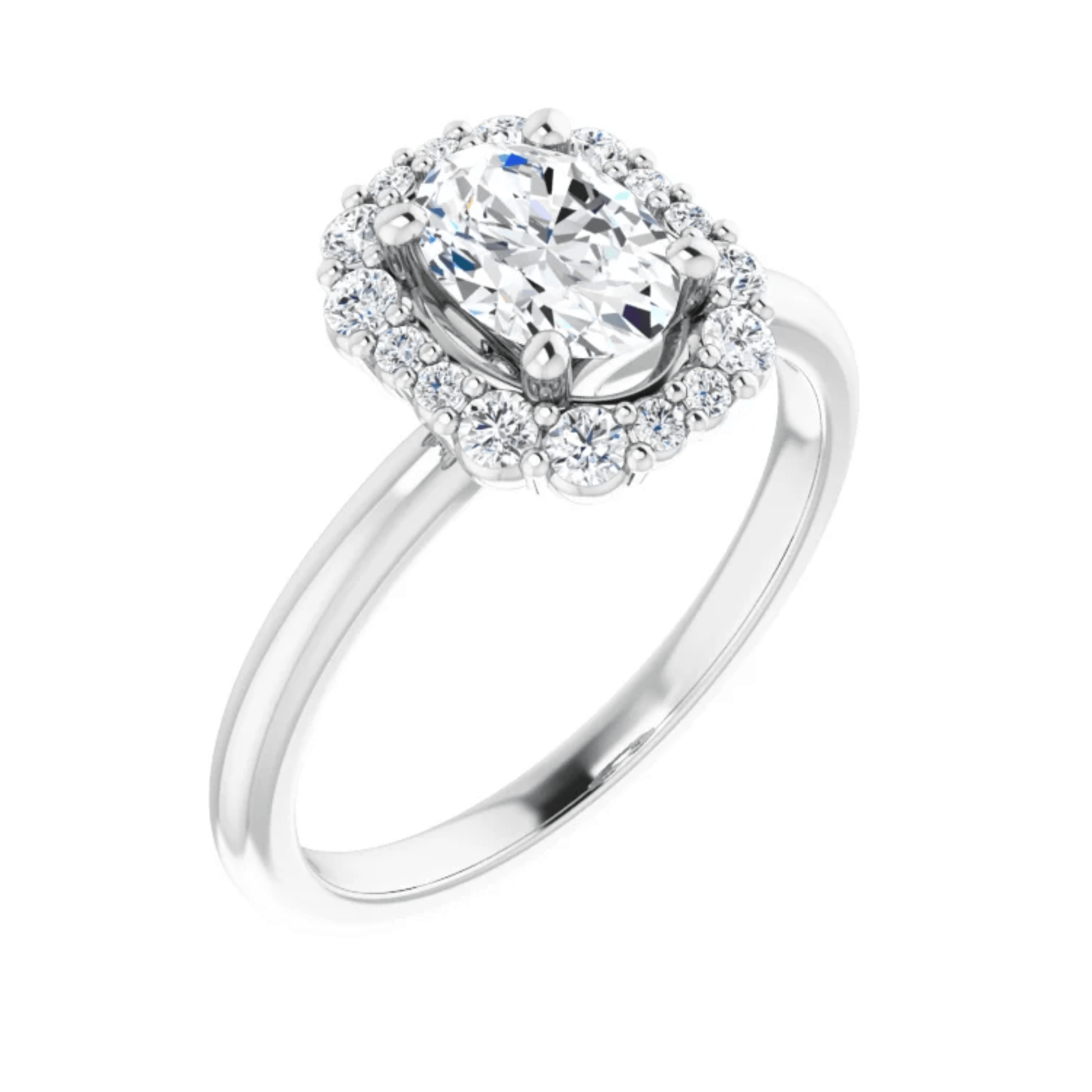 Moissanite Halo Engagement Ring - Moments Jewellery