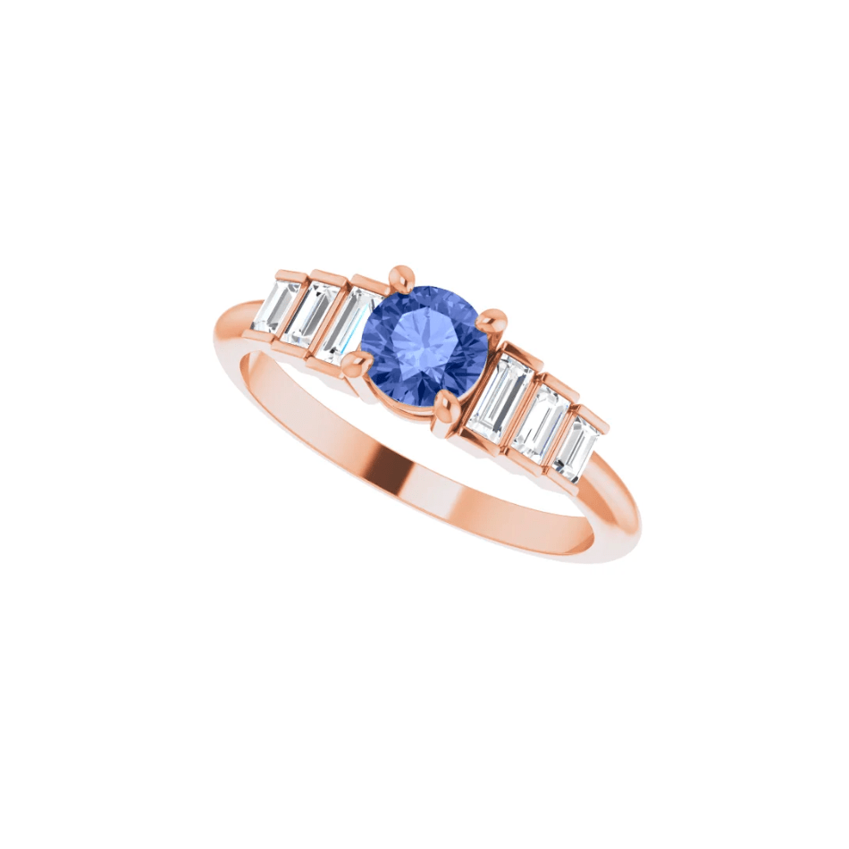 Tanzanite & Diamond Baguette Ring - Moments Jewellery