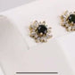 Diamond and Green Tourmaline Gold Earrings by Moments Jewellery