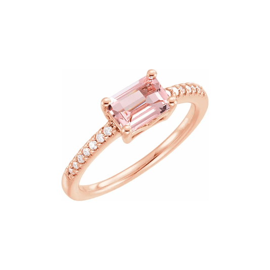 Morganite & Diamond Ring - Moments Jewellery