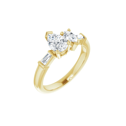 Moi et Toi Pear Diamond Ring