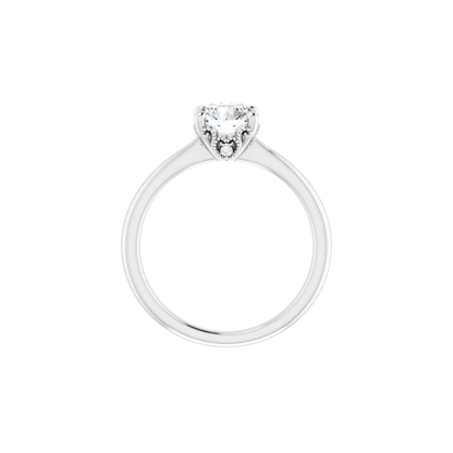 Hidden Accent Solitaire Engagement Ring - Lab Diamond
