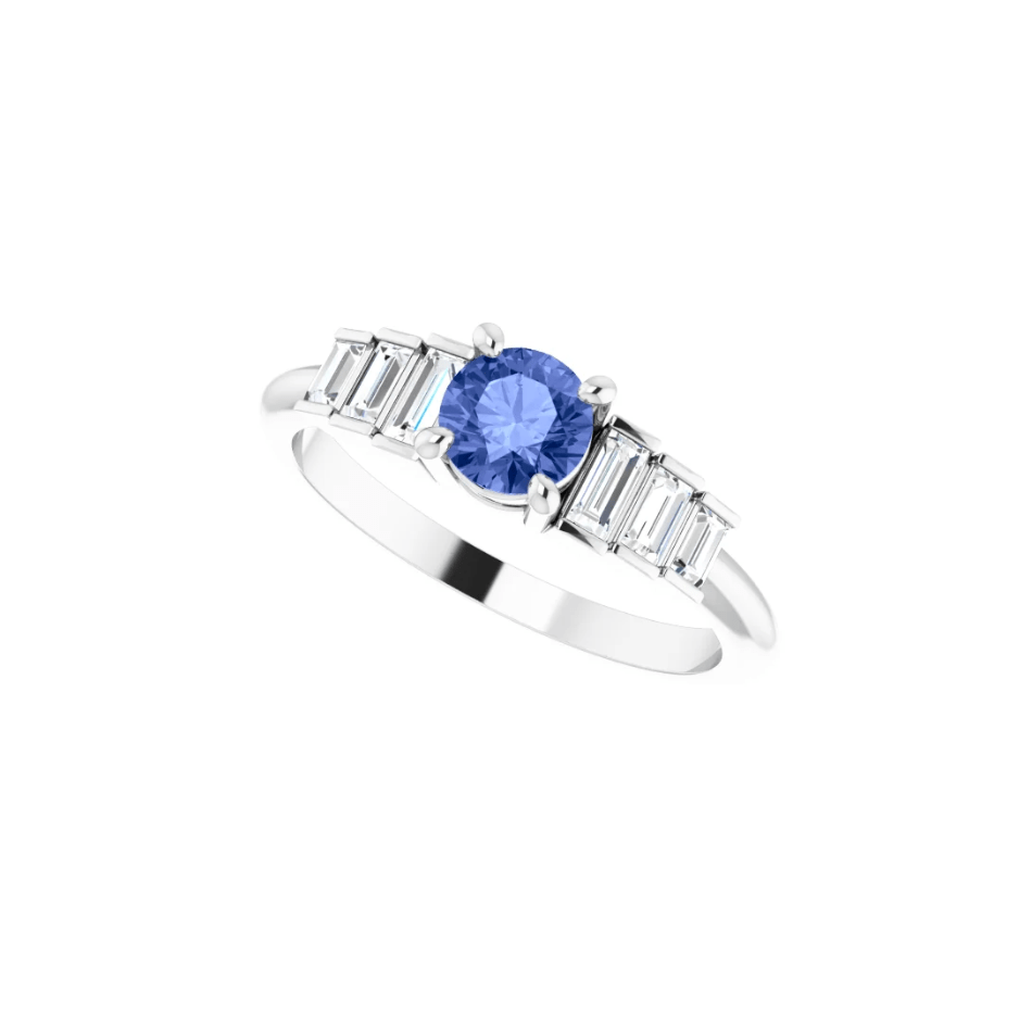 Tanzanite & Diamond Baguette Ring - Moments Jewellery