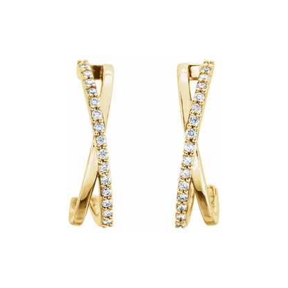 Cross Over Diamond Earrings