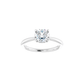 Hidden Accent Solitaire Engagement Ring - Lab Diamond