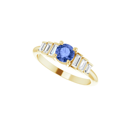 Tanzanite & Diamond Baguette Ring - Moments Jewellery
