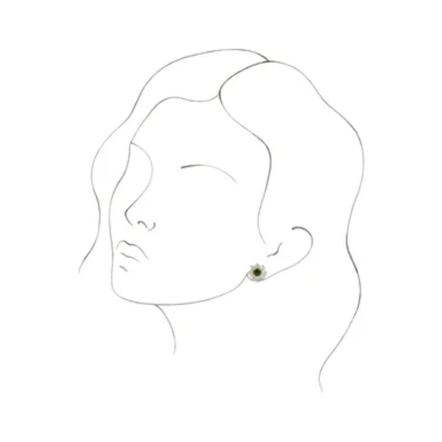 Diamond & Tourmaline Gold Ear Studs - Moments Jewellery