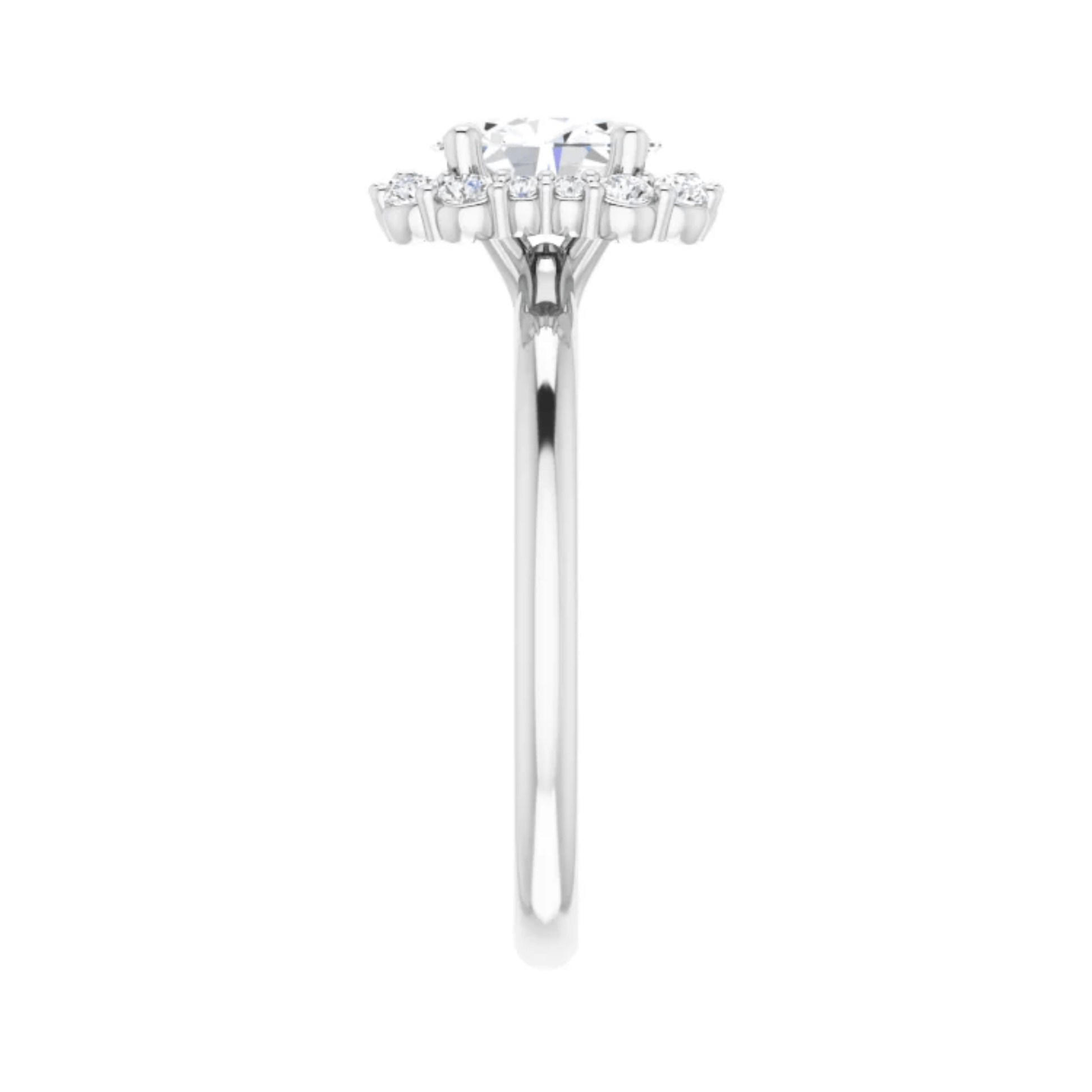 Moissanite Halo Engagement Ring - Moments Jewellery