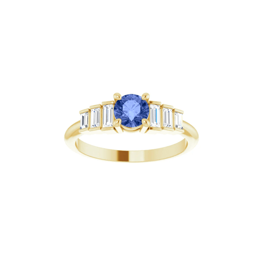 Tanzanite & Diamond Baguette Ring - Moments Jewellery