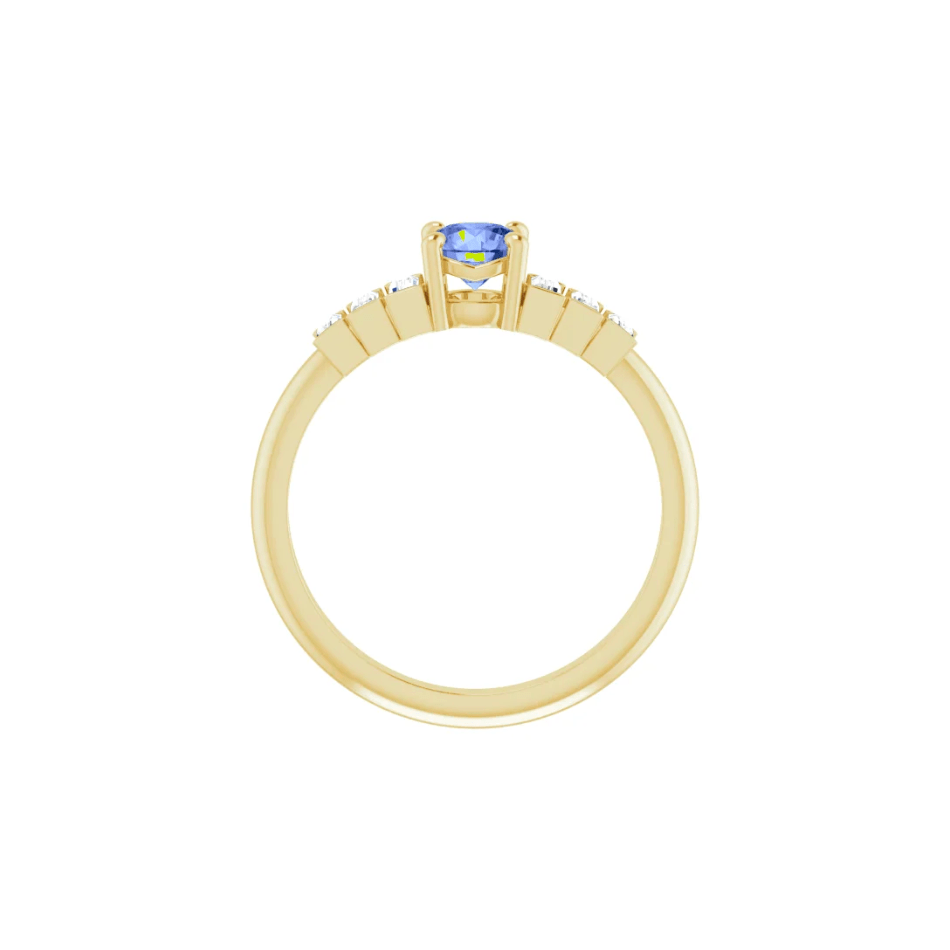 Tanzanite & Diamond Baguette Ring - Moments Jewellery