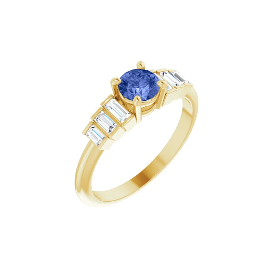 Tanzanite & Diamond Baguette Ring - Moments Jewellery