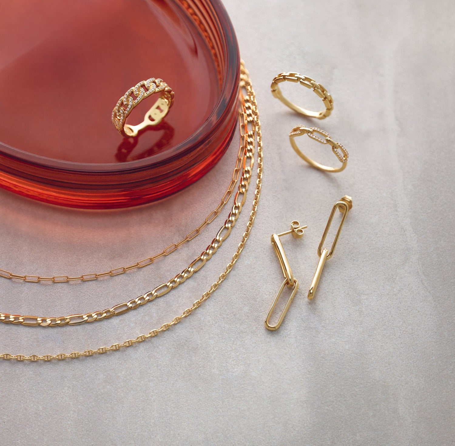 14ct Gold Link Ring - Moments Jewellery
